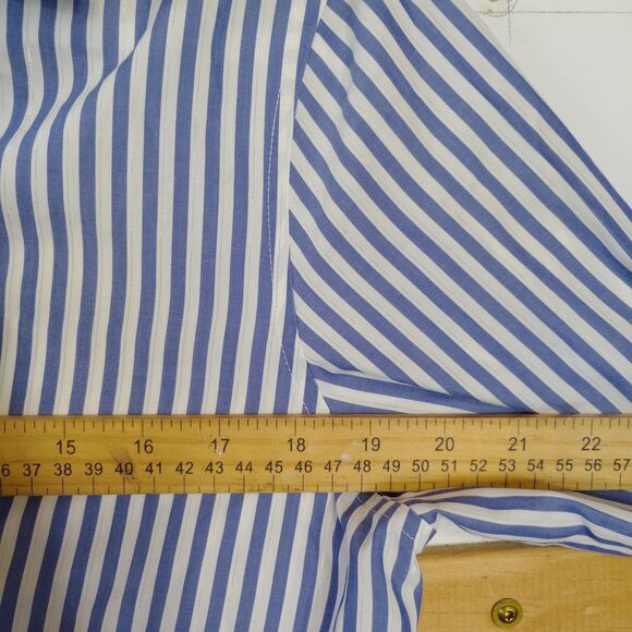 Chico's women's No Iron Blouse Shimmer Striped Long Sleeve Button Up Shirt - Picture 5 of 6